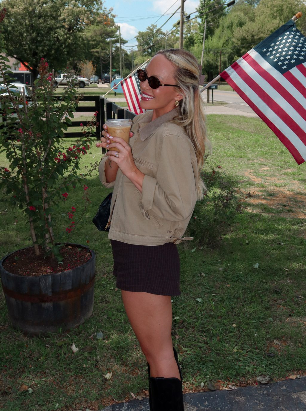 barn jacket outfit idea