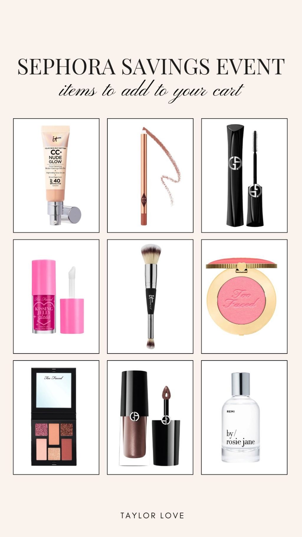 sephora savings event items to add to your cart